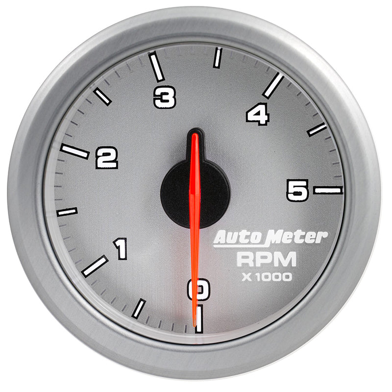 AutoMeter AU9198-UL Airdrive Tachometer 2-1/16" Silver Dial Full Sweep Elec 0-5 000 RPM