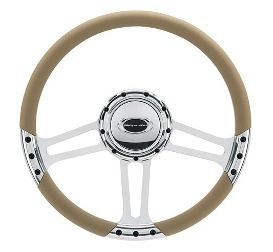 Billet Specialties BS29263 14" Billet "Draft" Steering Wheel Spyder Half Wrap Horn And Adapter Sold Separately