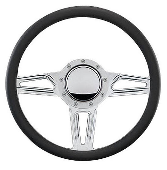 Billet Specialties BS30595 14" Billet "Interceptor" Steering Wheel Spyder Half Wrap Horn And Adapter Sold Separately