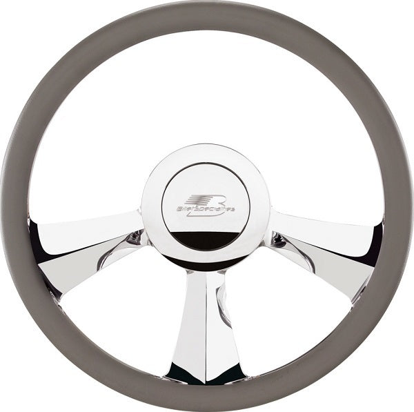 Billet Specialties BS30735 14" Billet "Rival" Steering Wheel Half Wrap Horn Button And Adapter Sold Separately
