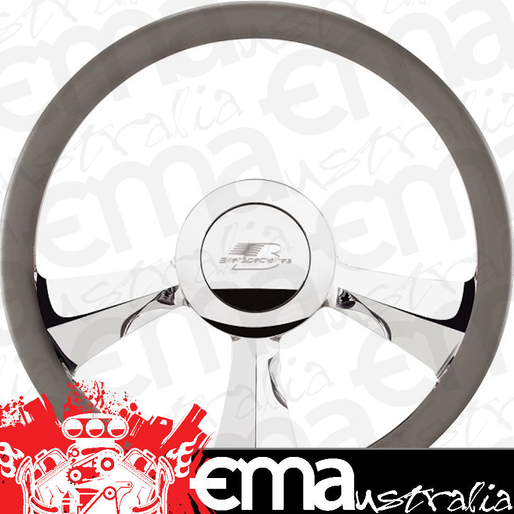 Billet Specialties BS30735 14" Billet "Rival" Steering Wheel Half Wrap Horn Button And Adapter Sold Separately