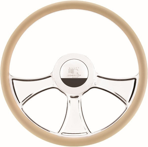 Billet Specialties BS34765 16.5" Billet "Chicayne" Steering Wheel Half Wrap Horn Button And Adapter Sold Separately