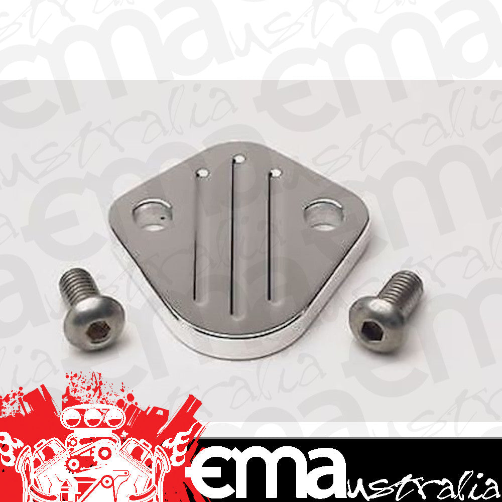 Billet Specialties BS41220 Chev BB V8 Polished Alloy Fuel Pump Block Off