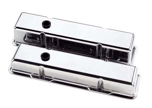 Billet Specialties BS95129 Aluminium Valve Covers Plain - Polished suit SB Chev - Short