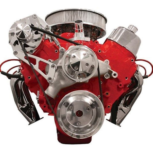 Billet Specialties BSFM2210PC Chev BB Serpentine Conv. Kit Top Mount Alternator