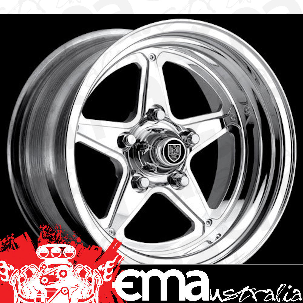 Center Line CE721-5104-545 Qualifier Wheel 15" x 10" - Hi-Polish Mirror Finish 5x4.5" Ford Bolt Circle 4.0" Backspace