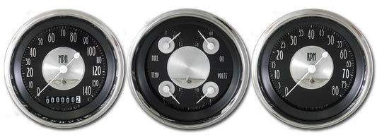 Classic Instruments AT03SHC American Tradition - 3 Gauge Set 3-3/8" Speedo, Tach & Dual