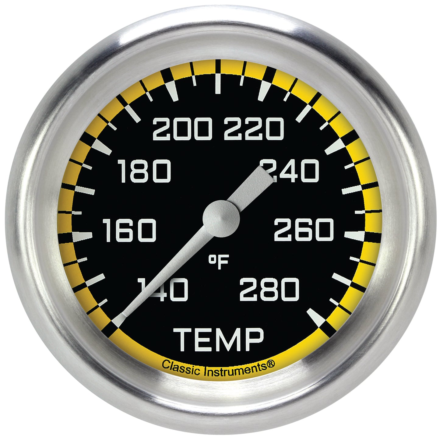 Classic Instruments AX326YAPF Autocross Yellow - Water Temp Gauge Full Sweep 2-5/8"