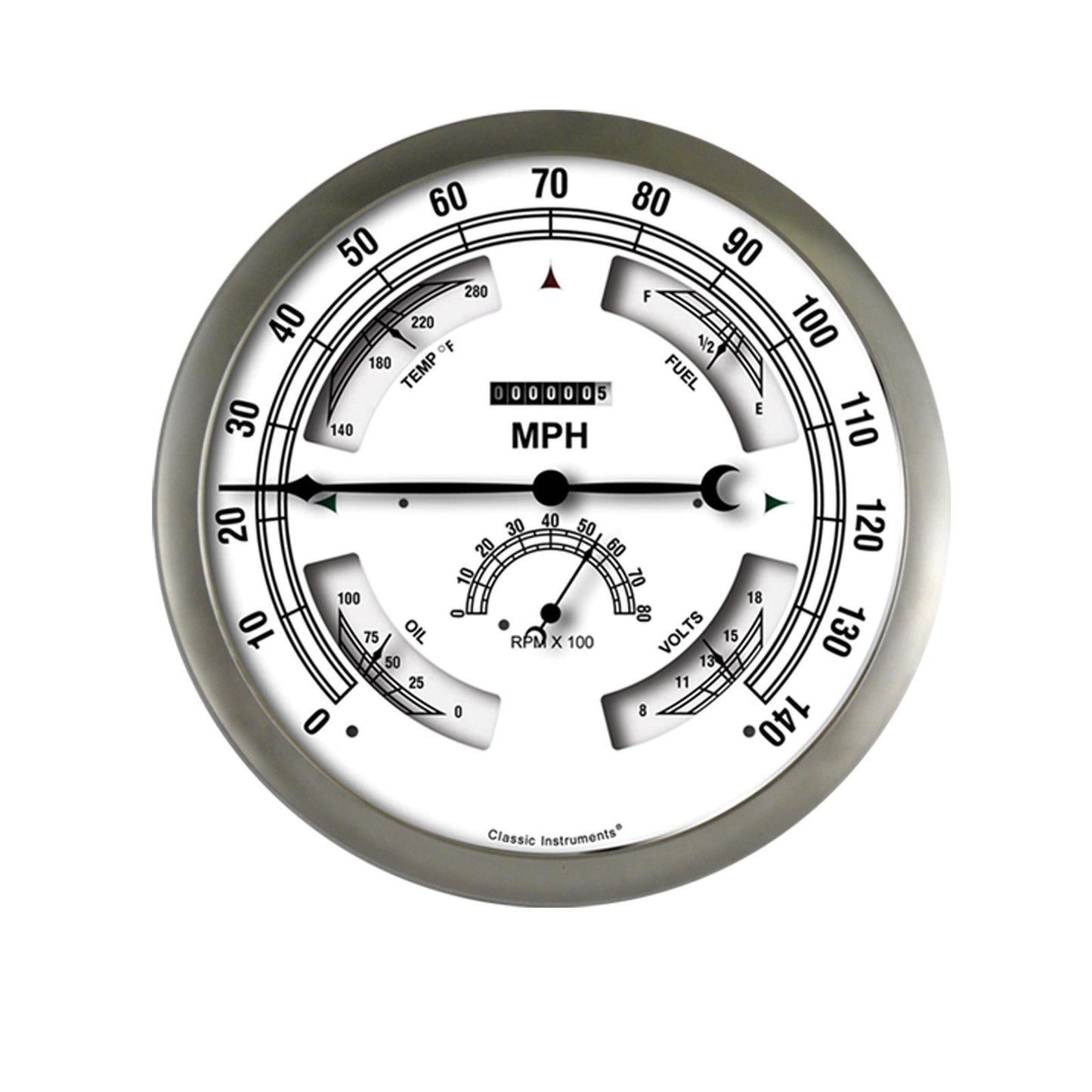 Classic Instruments CIBOGCW Big Ol' Gauge 7 - 5/8" All - in - One