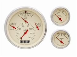 Classic Instrument TE01TSLF Tetra Gauge Sets Speedometer Tach Oil Pressure Water Temperature