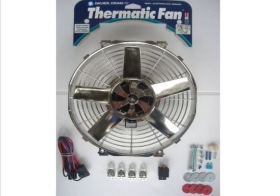 Davies Craig DC0072 12" Chrome Thermo Fan & Wiring 12V