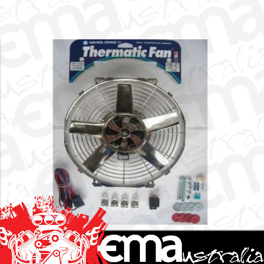 Davies Craig DC0072 12" Chrome Thermo Fan & Wiring 12V