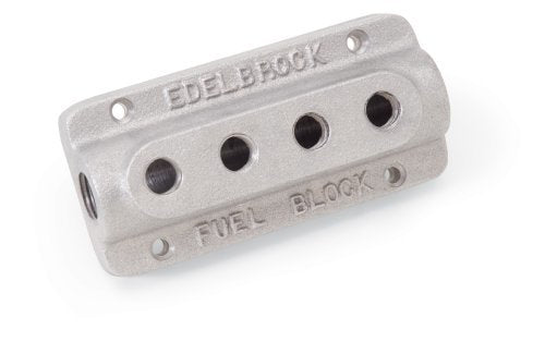 Edelbrock ED1290 Fuel Distribution Block Quad Outlet Fuel Block, 3/8" Inlet, 1/4" Outlet ED1290