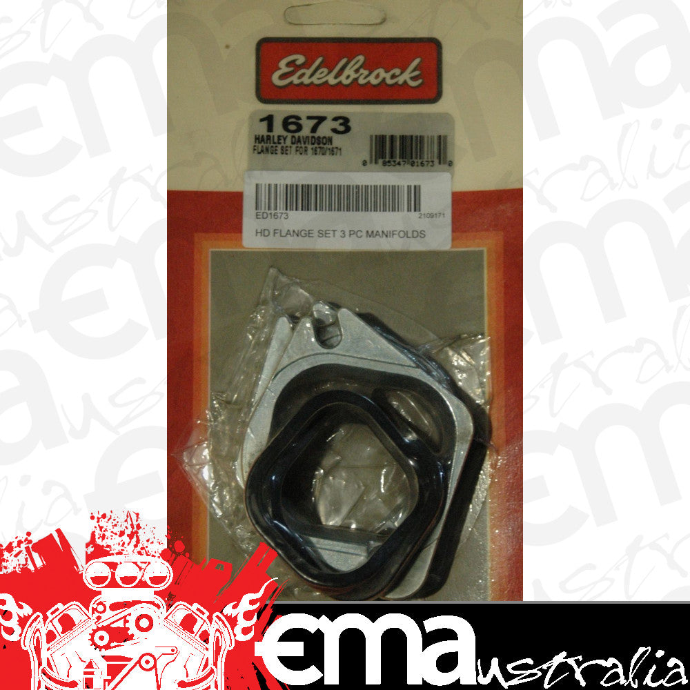 Edelbrock ED1673 Edelbrock Harley Davidson Replacement Flange Set for 3-Piece Manifolds ED1673