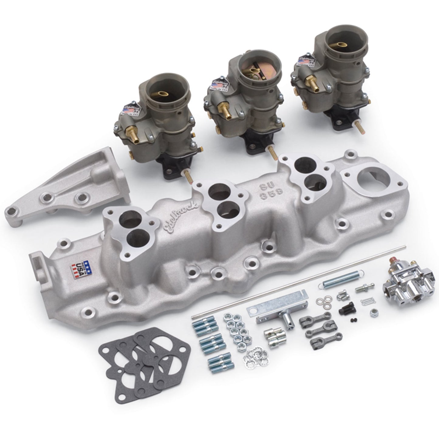 Edelbrock ED2013 Vintage manifold & Triple Carburetor kit Suit 38-48 Ford Flathead V8