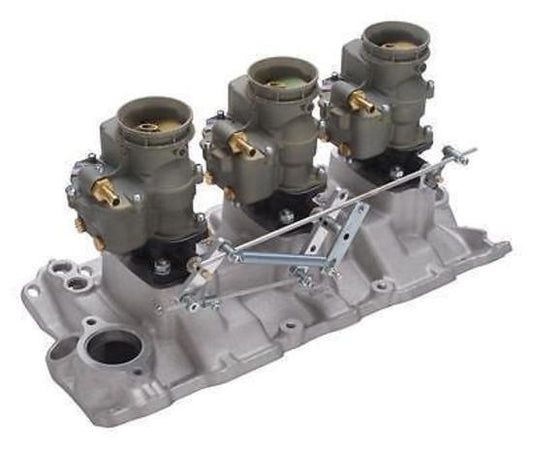 Edelbrock ED2015 Edelbrock Vintage Manifold & Carburetor Kit Chev SB 3X3 Bolt Carbs ED2015