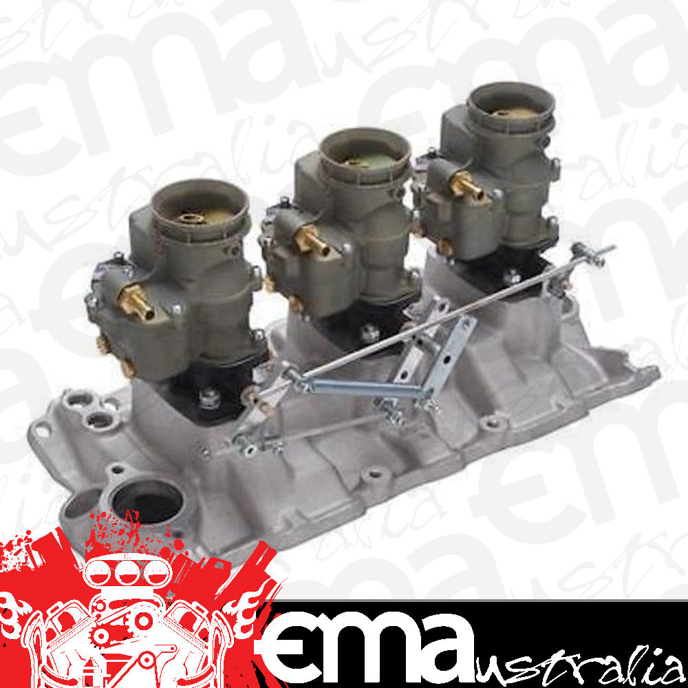 Edelbrock ED2015 Edelbrock Vintage Manifold & Carburetor Kit Chev SB 3X3 Bolt Carbs ED2015