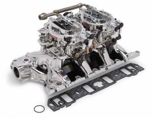 Edelbrock ED20854 Ford 351W Edelbrock Dual Quad Endurashine Intake & Carburetor Kit ED20854