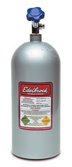 Edelbrock ED72316 Edelbrock 15Lb Aluminium Nitrous Bottle Silver Powdercoated ED72316