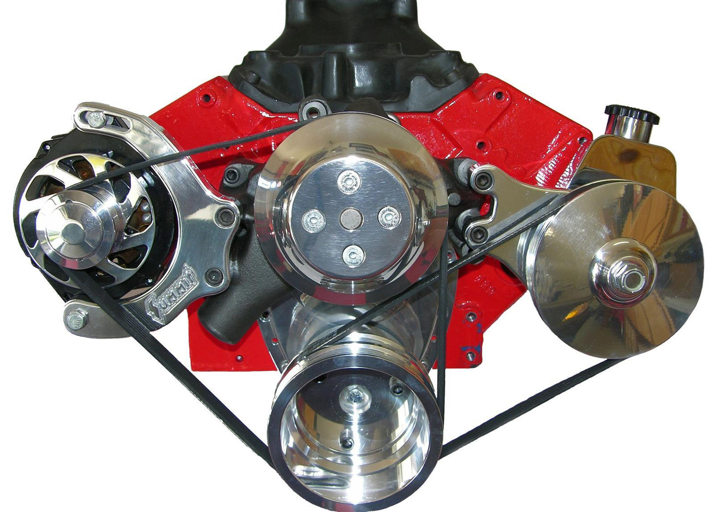 Engine Master EMA-340500 Chev SB 283-350 Mid Mount Serpentine System Polished