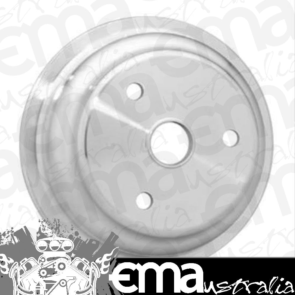 ICT Billet EMAG3965 Chev SB Alloy Crankshaft Pulley Polished Alloy Long Pump Single V Belt