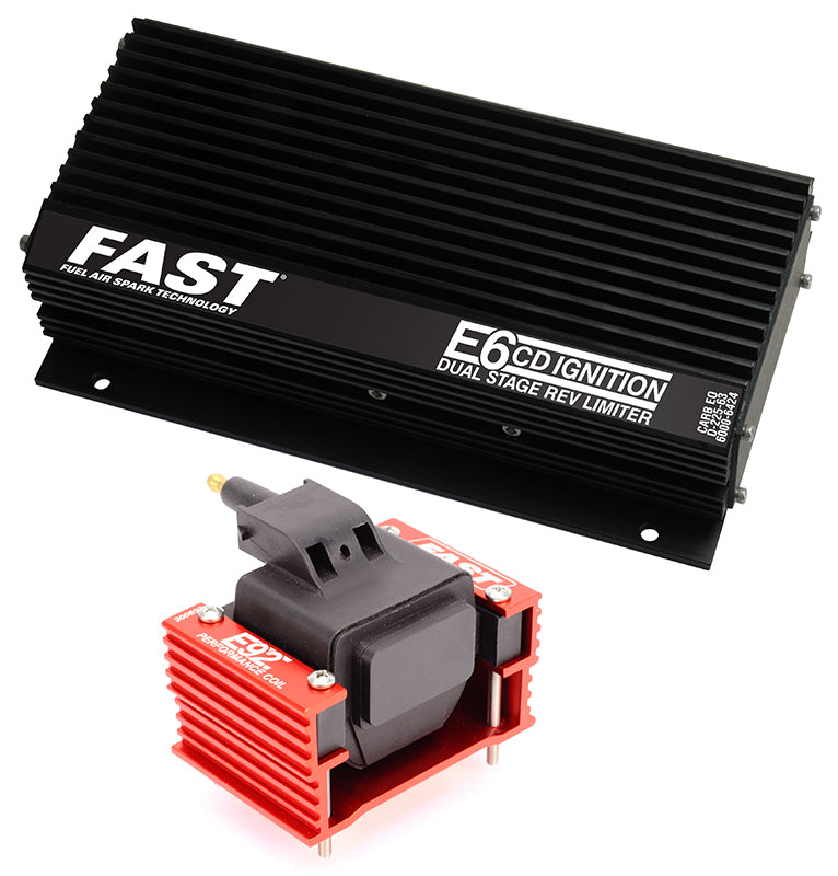 FAST FAST6000-6424KIT E6 Ignition Control & Coil Kit Digital Capacitive Discharge w/ Dual Stage Rev-Limiter & E92 Coil