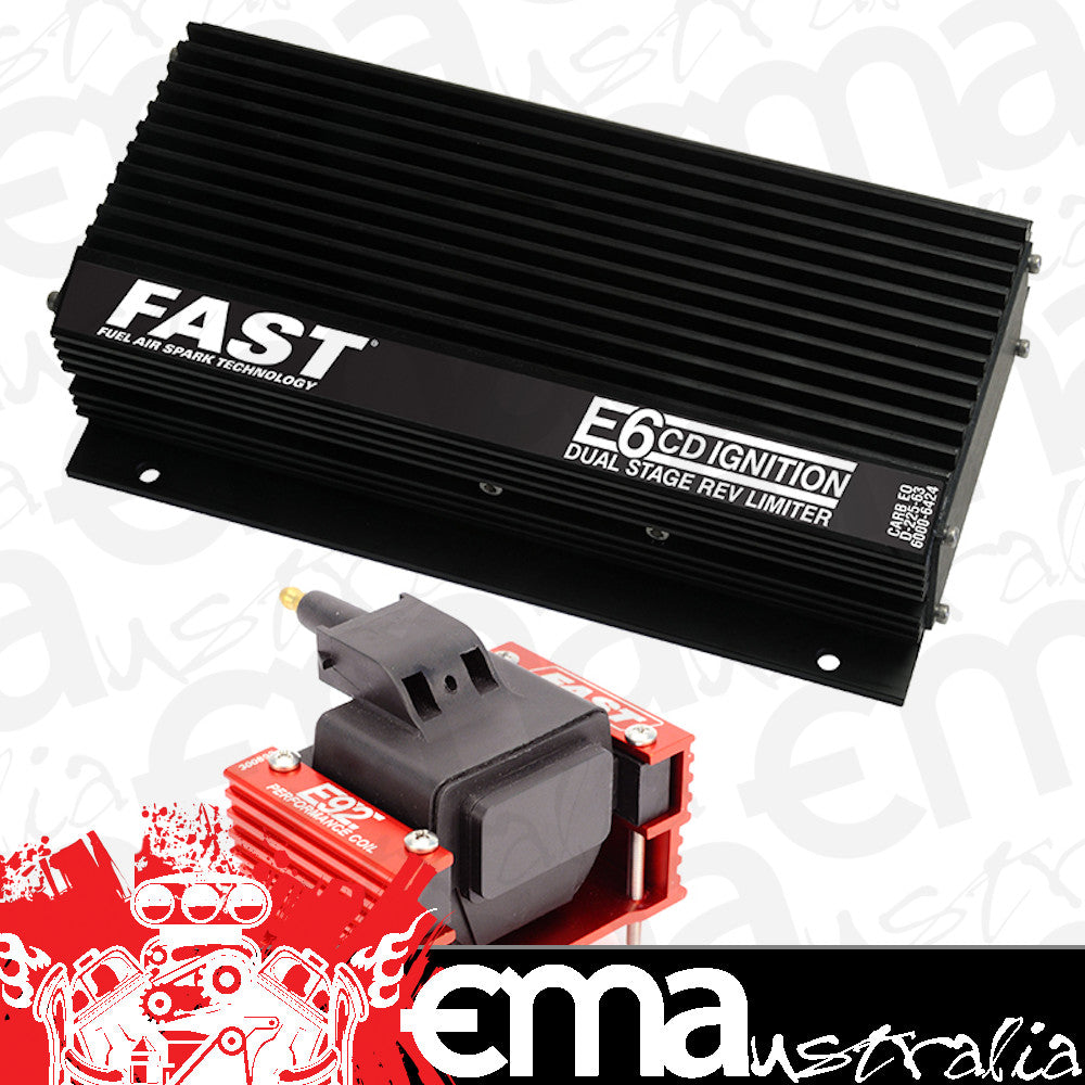 FAST FAST6000-6424KIT E6 Ignition Control & Coil Kit Digital Capacitive Discharge w/ Dual Stage Rev-Limiter & E92 Coil