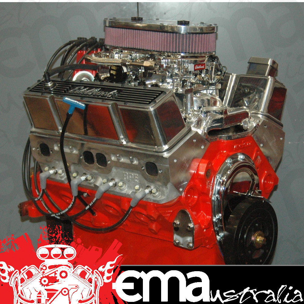 Engine Master Australia 400CRATE EMA - Chevy 400 Dressed Crate Engine 481HP 485Ft/Lb Alloy Heads Edelbrock Dual Carb Kit