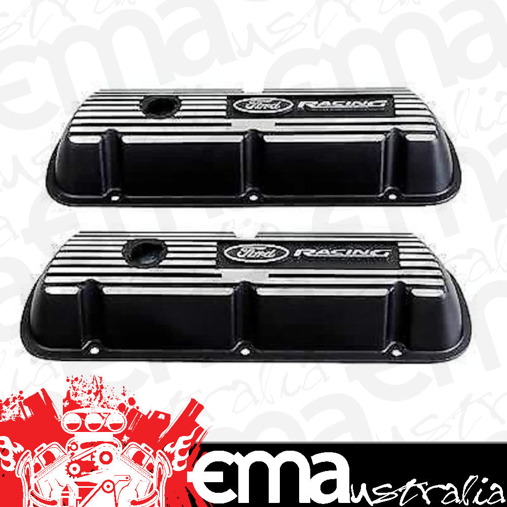 Ford Racing FMM6852-A301R Ford S/B WINDSOR BLACK RIBBED  VALVE COVERS M6852-A301R