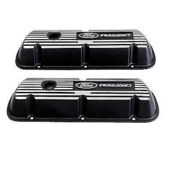 Ford Racing FMM6852-A301R Ford S/B WINDSOR BLACK RIBBED  VALVE COVERS M6852-A301R