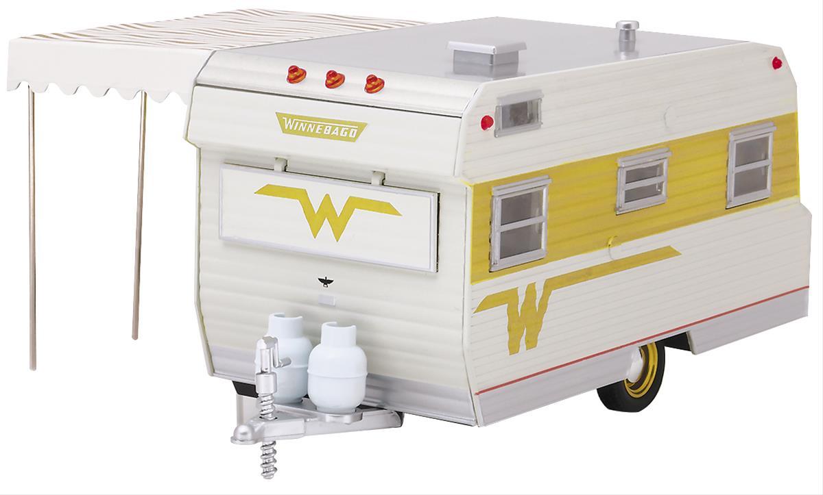 Greenlight GLC-18420-B Diecast Model Yellow 1964 Winnebago Travel Trailer 1:24 Scale