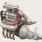 Glide Engineering GLCGMP18840 Blown 392 Hemi Drag Engine & Transmission Diecast 1:18 Scale