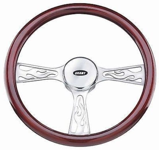 Grant GR15802 Heritage Diablo Alloy Steering Wheel 14.75" Mahogany Wood Grip