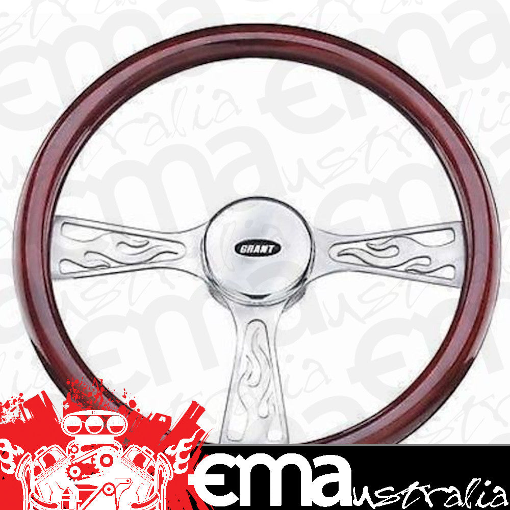 Grant GR15802 Heritage Diablo Alloy Steering Wheel 14.75" Mahogany Wood Grip