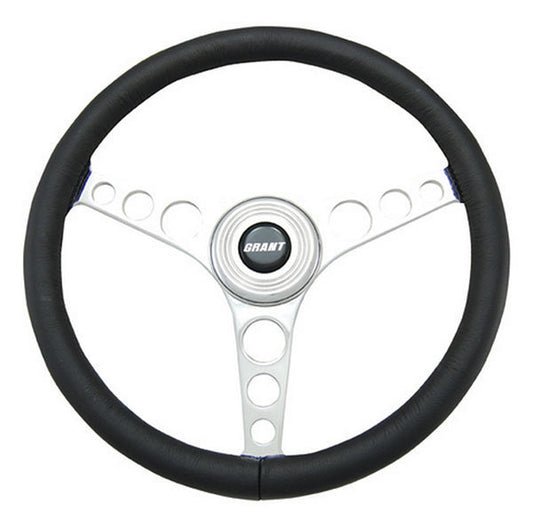 Grant GR15911 14.75" Heritage Speed Steering Wheel Polished 3 Spoke Leather Grip