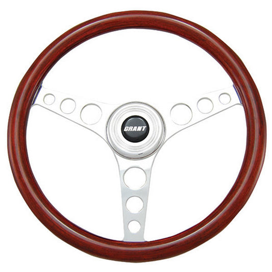 Grant GR15912 14.75" Heritage Speed Alloy Steering Wheel Mahogany Wood Grip