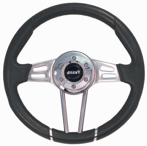 Grant GR457 13.5" Club Sport Steering Wheel Black Leather Grips. 3-1/2" Dish