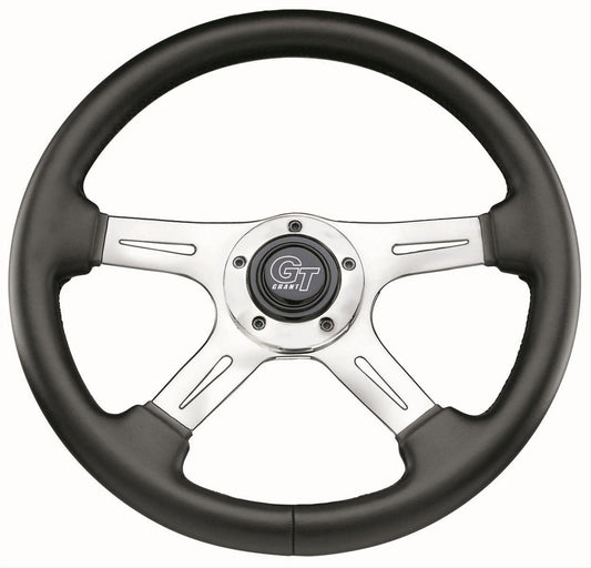 Grant GR742 14" Elite Gt Steering Wheel Polished 4 Spoke Black Vinyl Grip