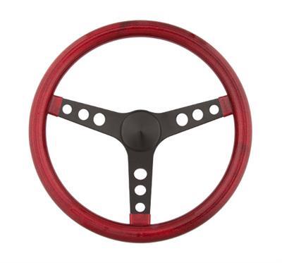 Grant GR8455 Metal Red Flake Glitter 13.5" Steering Wheel 3-Spoke Black Powdercoat Moon Style