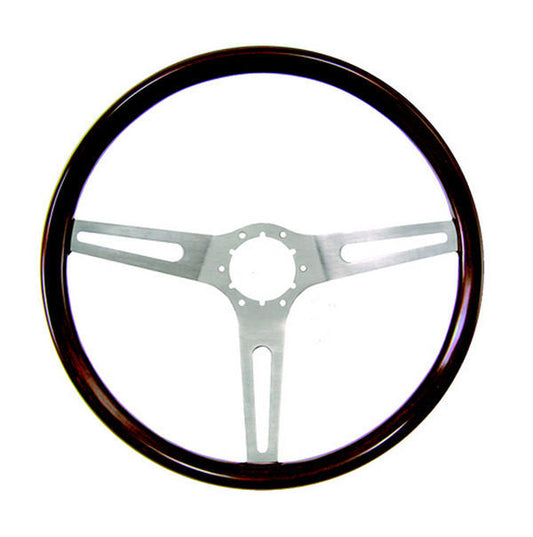 Grant GR929 14.5" Classic GM Steering Wheel Brushed S/S 3 Spoke/Mahogany Rim
