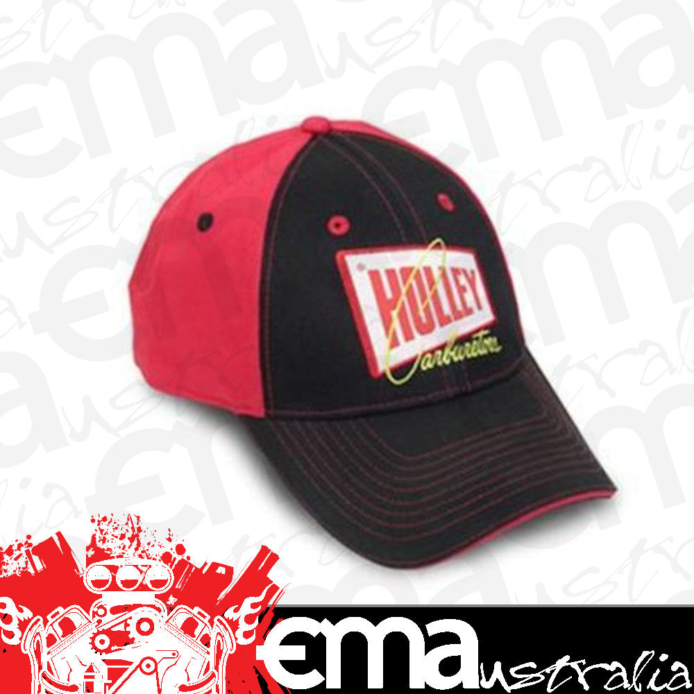 Ball Cap Cotton Holley Carburetion Logo Red/Black Clasp Each