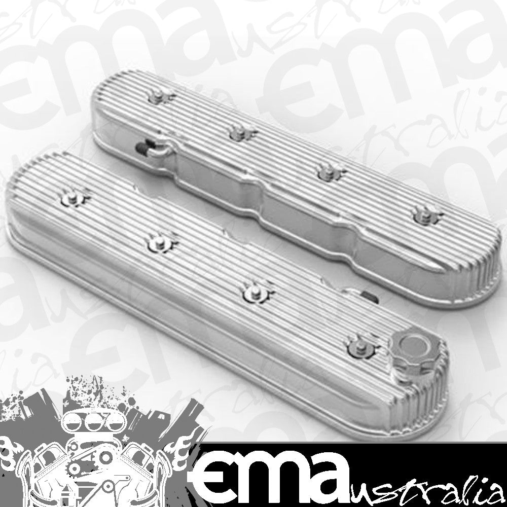 VALVE COVER TALL LS VINTAGE FINNED POLSHED FINISH