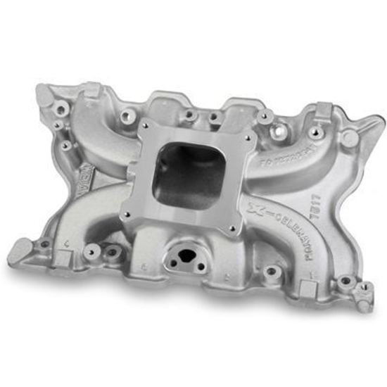 Intake Manifold X-CELerator Single Plane Aluminum Natural Square Bore Ford 351C 4V Each