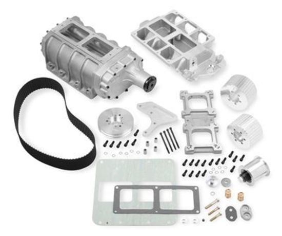 Supercharger System Roots 6-71 Series Satin Chevy 1955-86 Small Block Kit