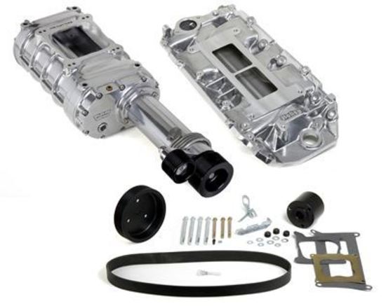 Supercharger System 174 10-Rib Pulley Polished Chevy Big Block Rectangle Port Kit