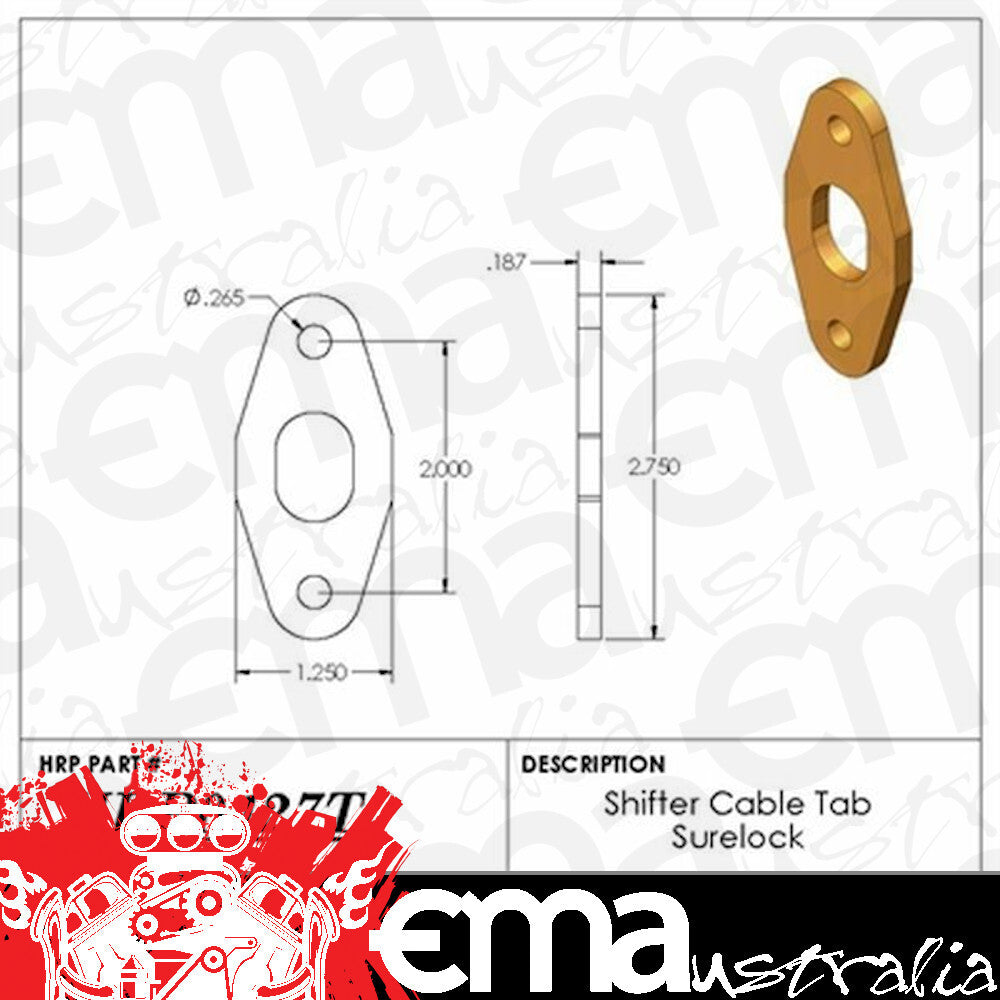 Hephner Racing Products HRP-0127T Sure Lock Shifter Cable Bracket Weld-On Tab