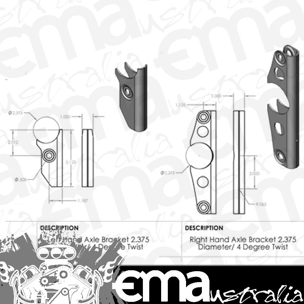 Hephner Racing Products HRP-3107W Ultra Light Weight Front Axle Bracket Set