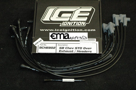 Ice Ignition ICE-9CHE802 9mm Leads Chev SB Over Manifold 90¶ø