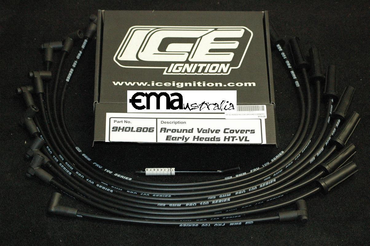 Ice Ignition ICE-9HOL806 9mm Leads Holden Ht-Vl V8 180¶ø Plug 90¶ø