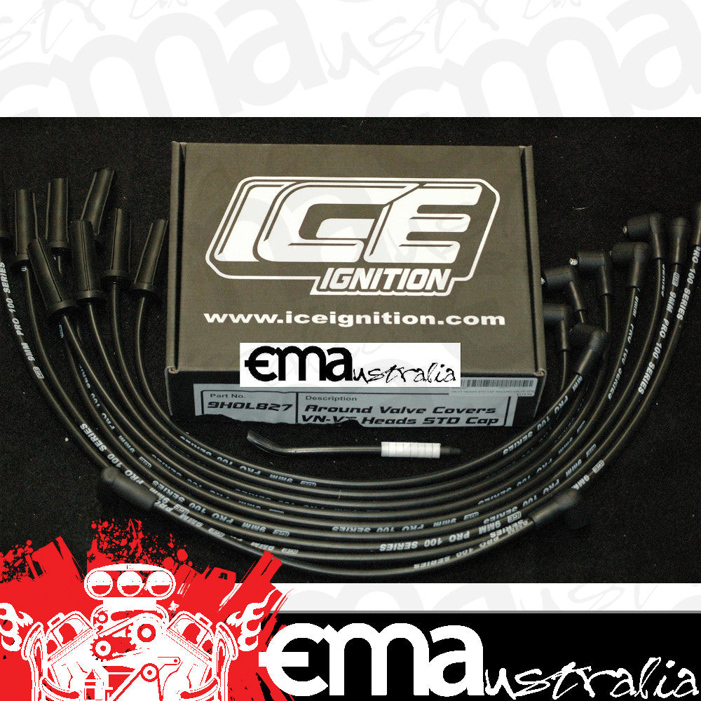 Ice Ignition ICE-9HOL827 9mm Leads Holden VN-Vt V8 180¶ø Plug 90¶ø